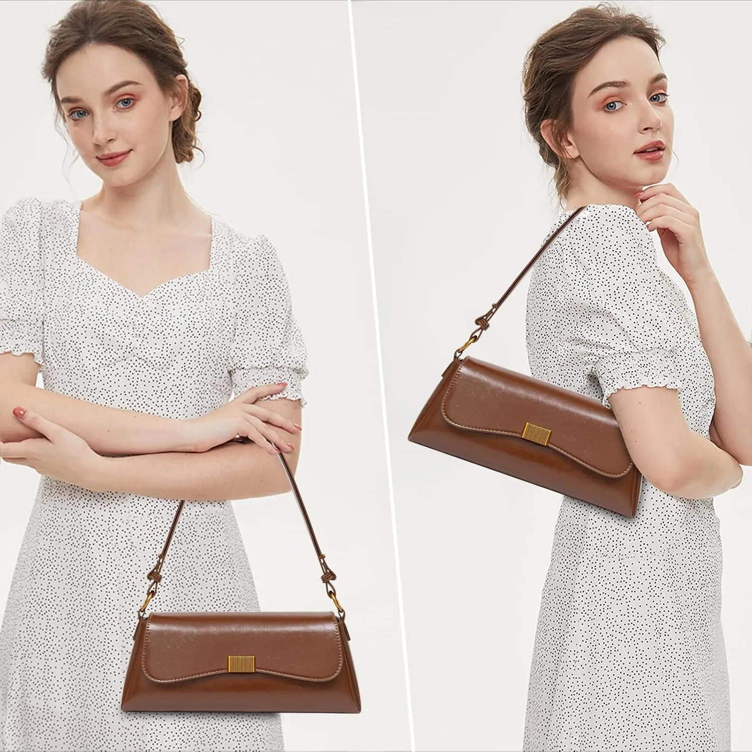 Shoulder Bag for Women Y2K Trendy Underarm Purse， Vegan Leather Clutch Hobo Handbags