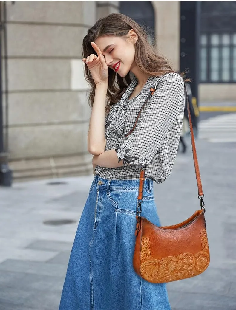 Shoulder Bag Women Crossbody Bag Genuine Leather Satchel Handbags Top Handle Purse