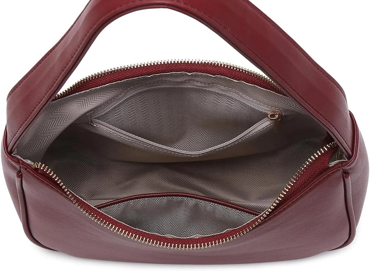 Shoulder Bags for Women, Cute Hobo Tote Handbag Mini Clutch Purse with Zipper Closure