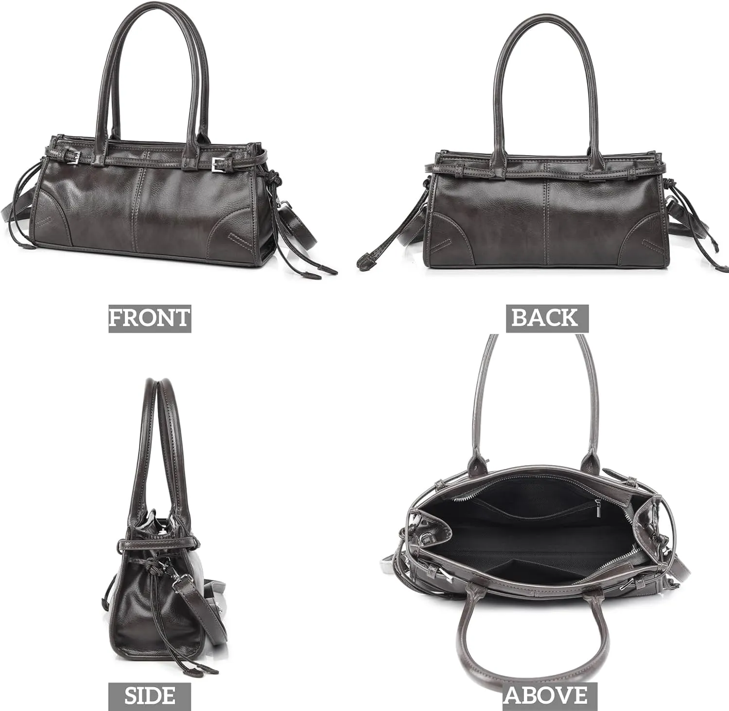 Shoulder Purse PU Leather Handbag for Women Top Handle Bag Satchel Purses