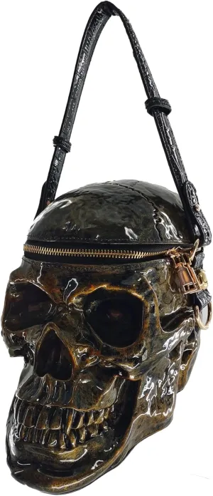 Skull Shaped Purse Crossbody Shoulder Bag Weird Horror Gothic PVC Handbag Halloween Top Handle Bag