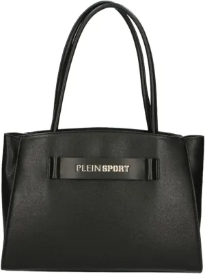 Sleek Black Three-Compartment Tote Women's Bag