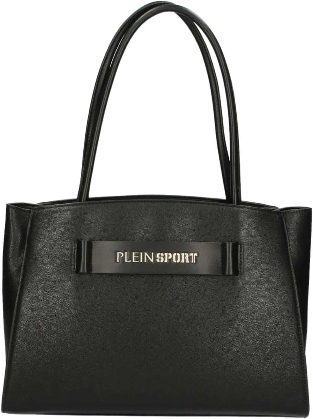 Sleek Black Three-Compartment Tote Women's Bag