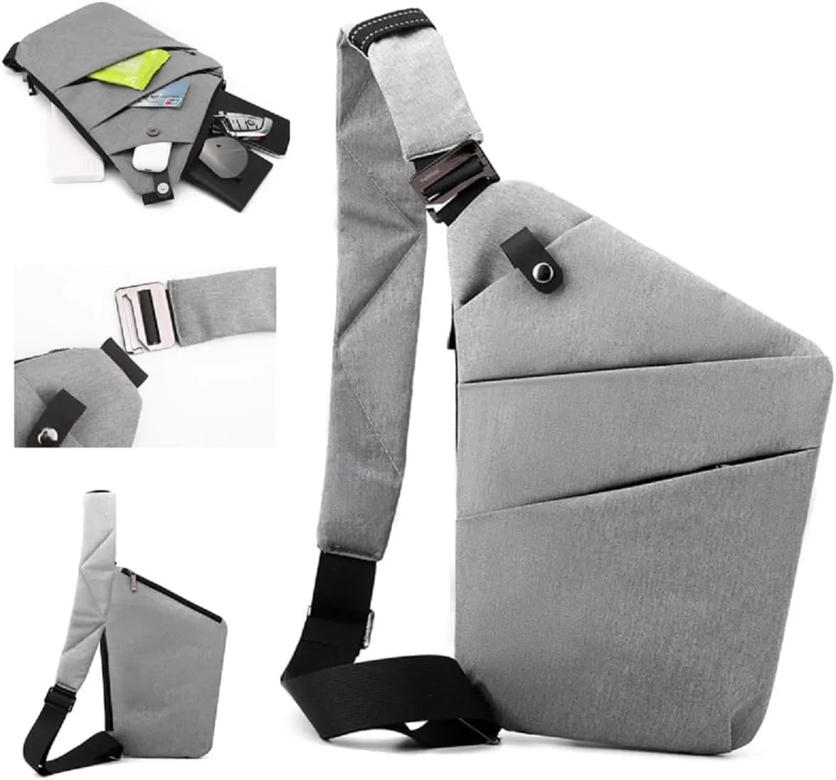 Slim Carry, The Slim Carry Sling Bag, Anti Theft Crossbody Bag, Carry Slim Carry Travel Safe Crossbody Bag (Black Pink)