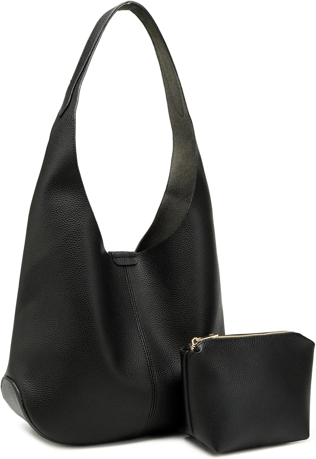 Slouchy Hobo Bags for Women Tote Bag Soft Vegan Leather Shoulder Purses 2 Pcs