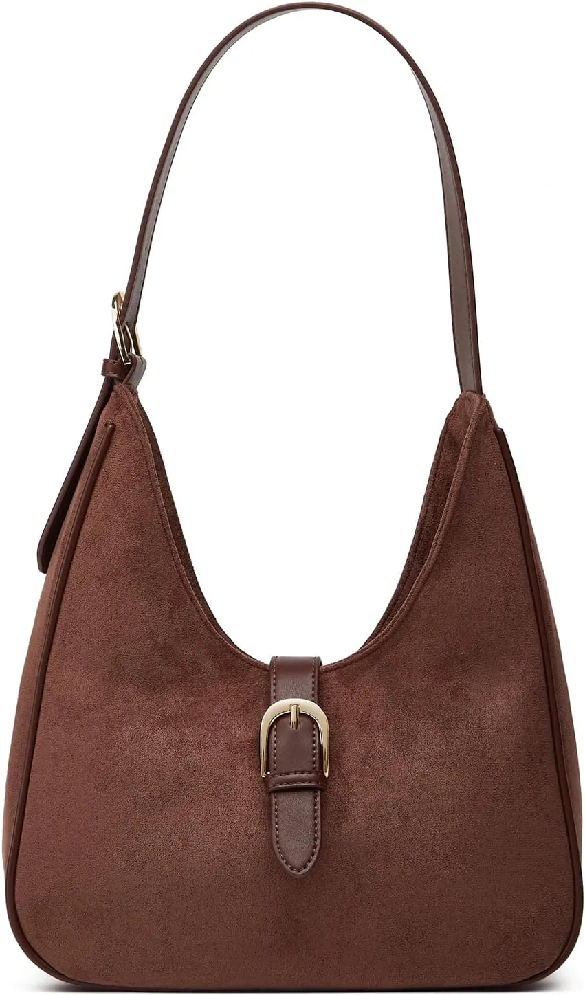 Slouchy Hobo Bags Women Retro Suede Underarm Shoulder Bag Crossbody Purse Crescent Satchels Top-Handle Tote Handbag 2024