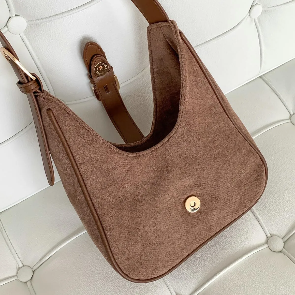 Slouchy Hobo Bags Women Retro Suede Underarm Shoulder Bag Crossbody Purse Crescent Satchels Top-Handle Tote Handbag 2024