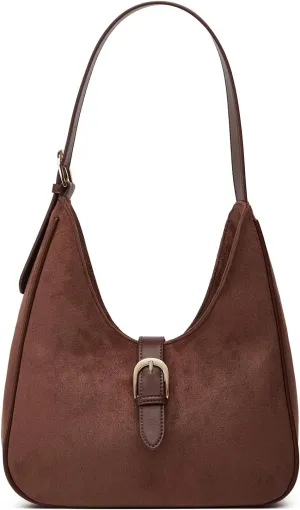 Slouchy Hobo Bags Women Retro Suede Underarm Shoulder Bag Crossbody Purse Crescent Satchels Top-Handle Tote Handbag 2024