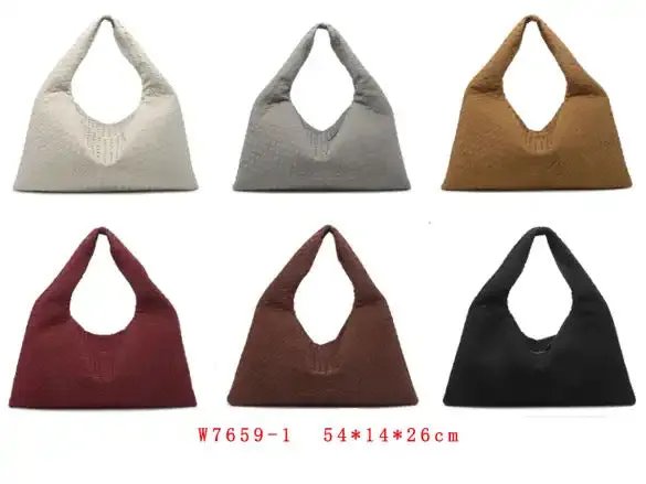 Slouchy Large Capacity Shoulder Bag in Woven Design