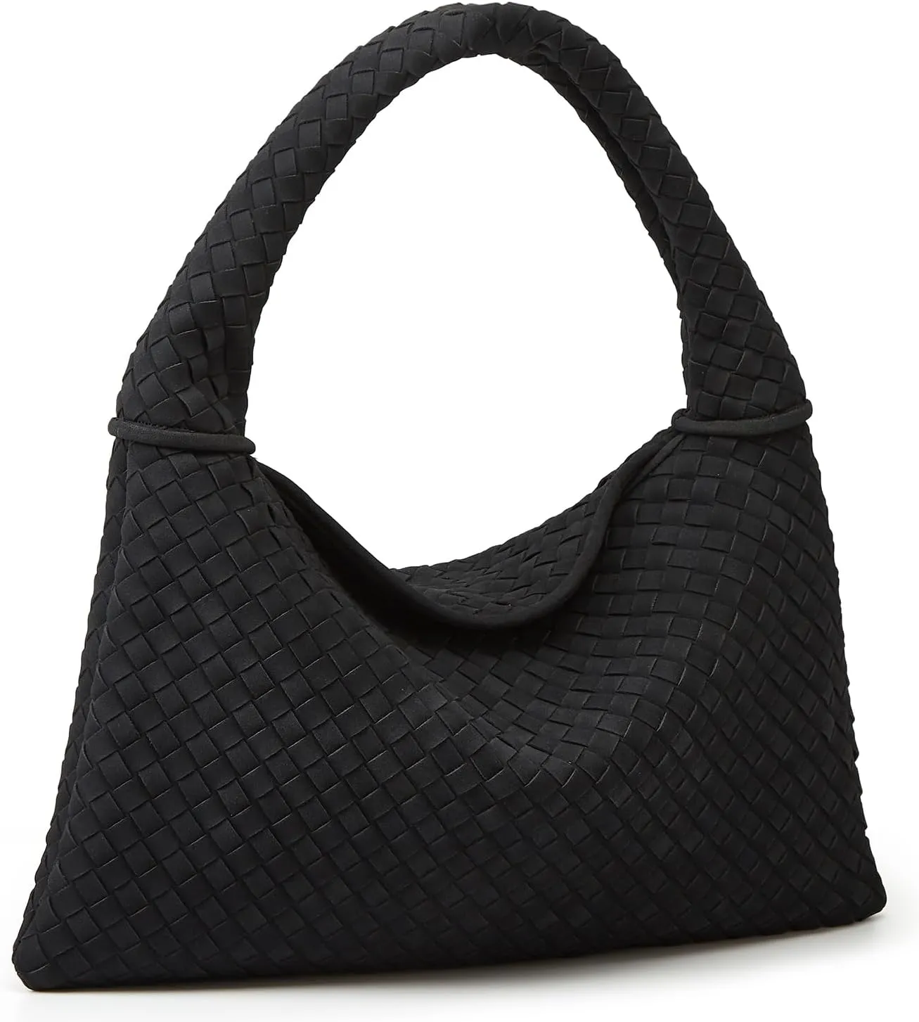 Slouchy Woven Suede Hobo Bags Women Trendy Suede Purse Crossbody Crescent Shoulder Satchel Work Bag Top Handle Tote Handbag