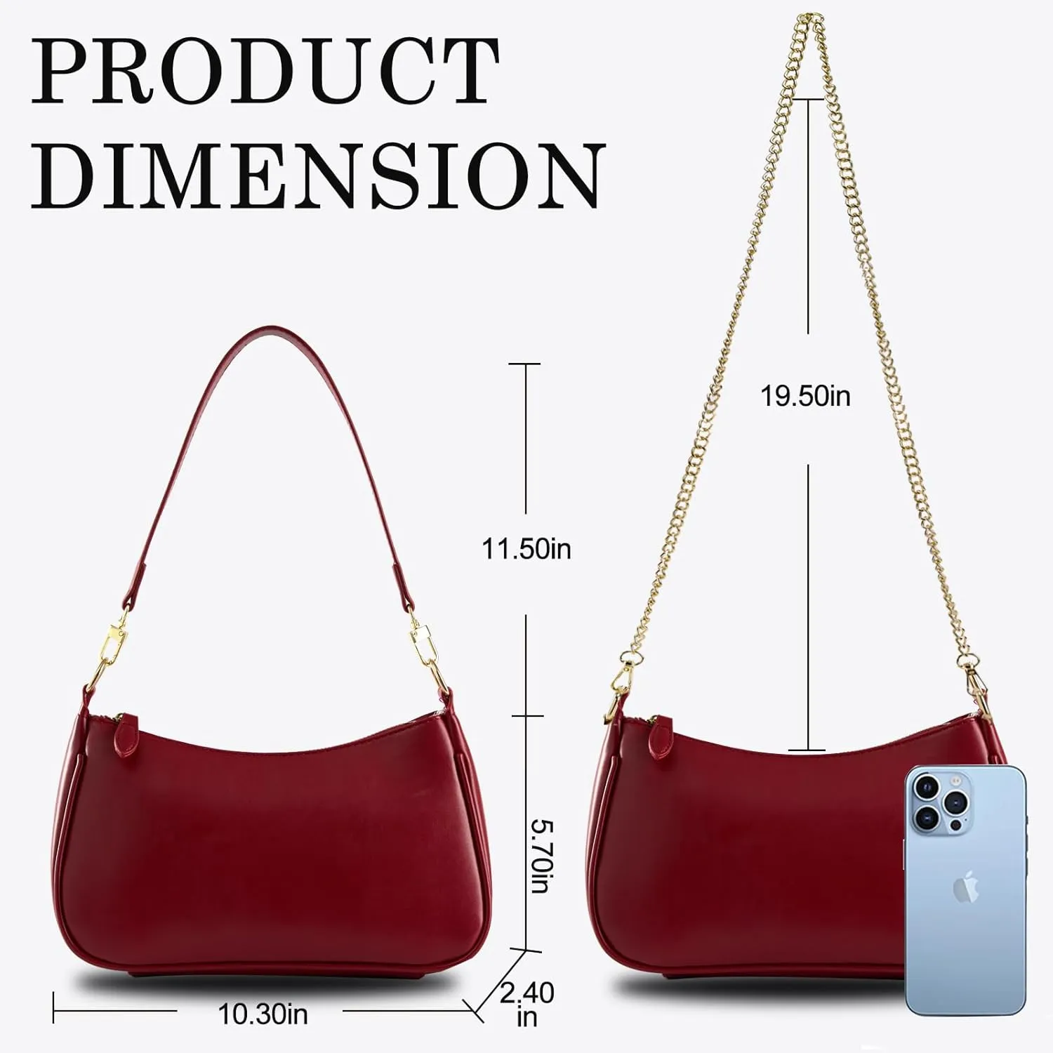 Small Cresent Shoulder Bags Crossbody Purses for Women Vegan Leather Handbag Clutch Hobo Purse