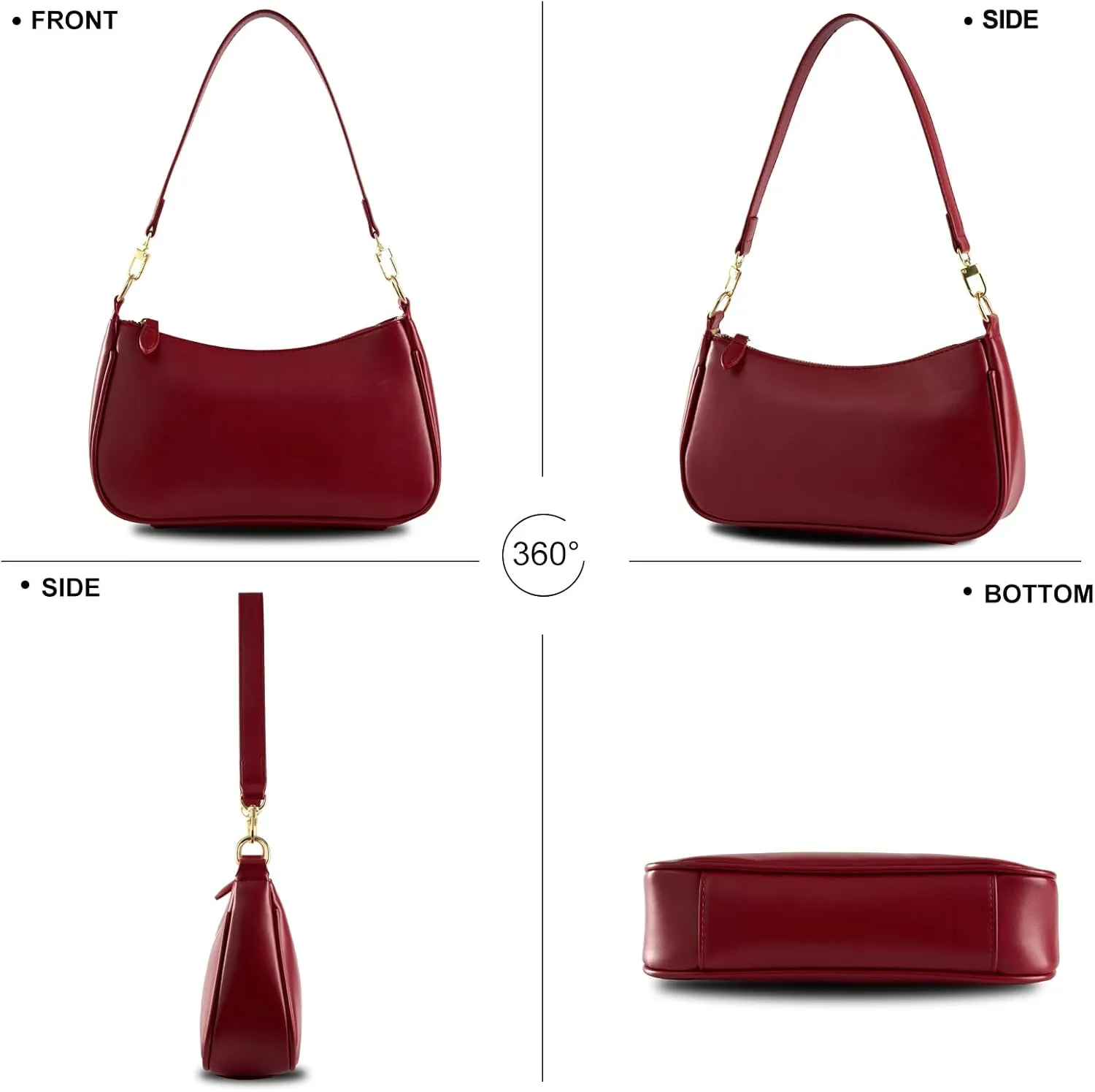 Small Cresent Shoulder Bags Crossbody Purses for Women Vegan Leather Handbag Clutch Hobo Purse