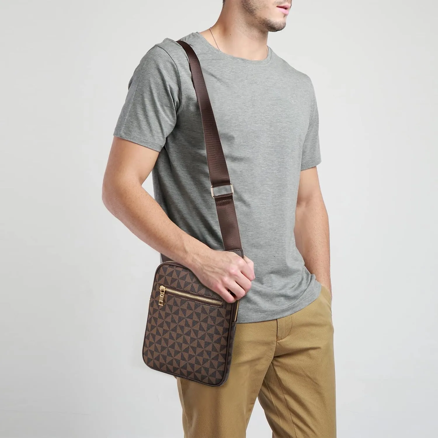 Small Crossbody Bag for Men Deigner Sling Shoulder Messenger Bags Phone Purse with Adjustable Strap Work Travel