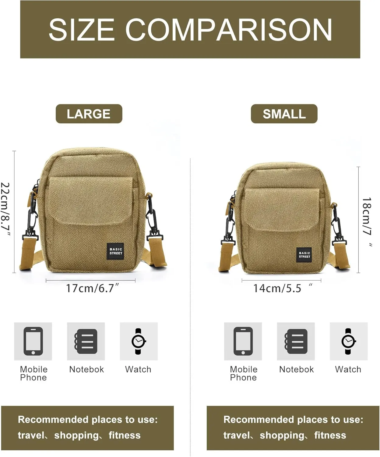 Small Crossbody Bag Side Shoulder Bag for Men Women, Mini Neck Pouch Travel Passport Wallet Bags