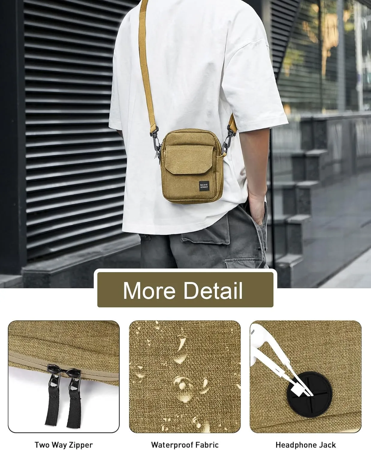 Small Crossbody Bag Side Shoulder Bag for Men Women, Mini Neck Pouch Travel Passport Wallet Bags