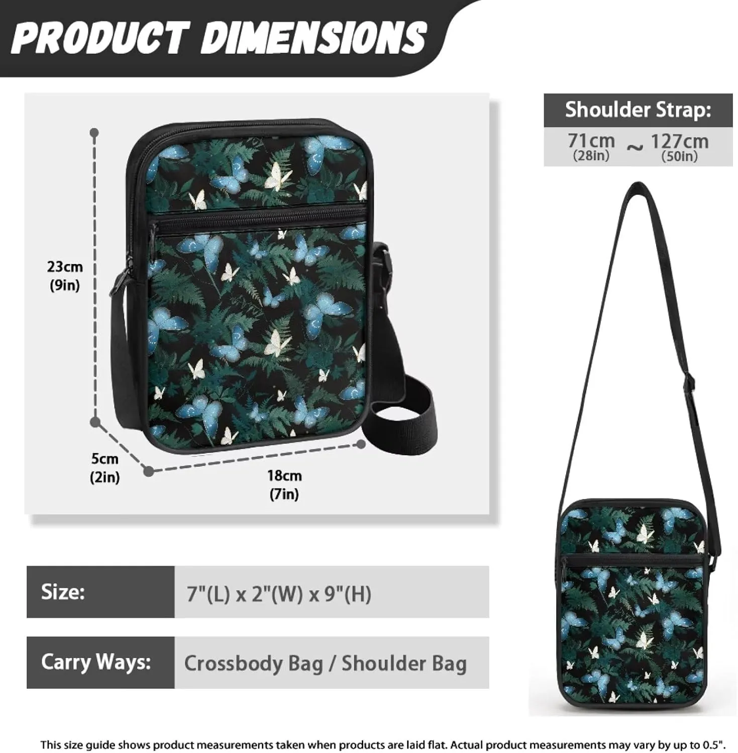 Small Messenger Bag for Women ＆ Men Mini Adjustable Crossbody Shoulder Bag with Zipper Portable Travel Cute Purse