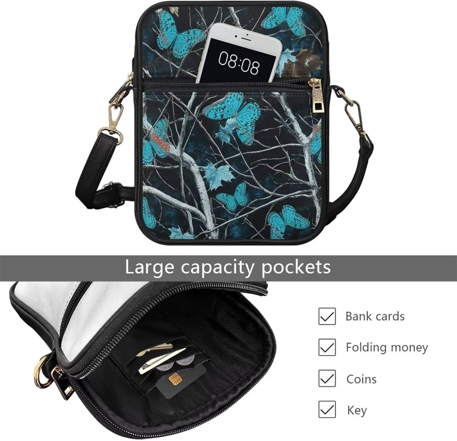 Small Messenger Bag Office Briefcase Crossbody Travel Bag for Women and Men with Inner Card Slot for Cash Work Bag