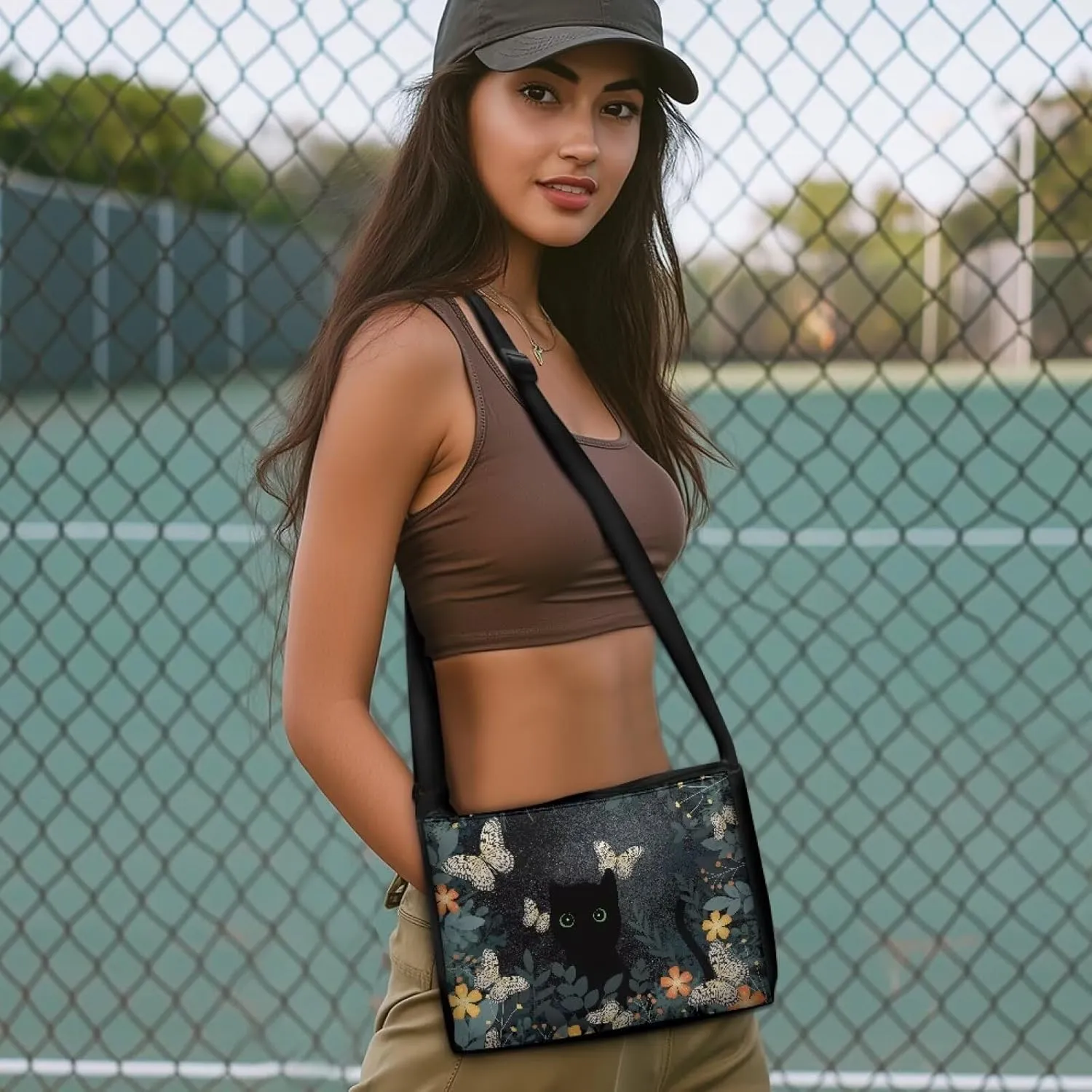 Small Shoulder Bag for Women ＆ Men Adjustable Crossbody Bag with Zipper Closure Trendy Sling Bag for Travel Sports