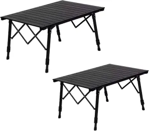 SOBOUR Liftable Camping Table Aluminum Folding Camping Table Roll Up Tables for Camping with Storage Bag Outdoor Portable Design