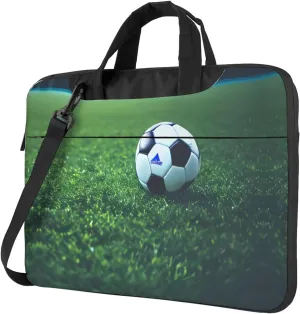 Soccer Ball On Grassy Print Messenger Bag & Case Shoulder Strap Fashionable Laptop Bag for Business Travel