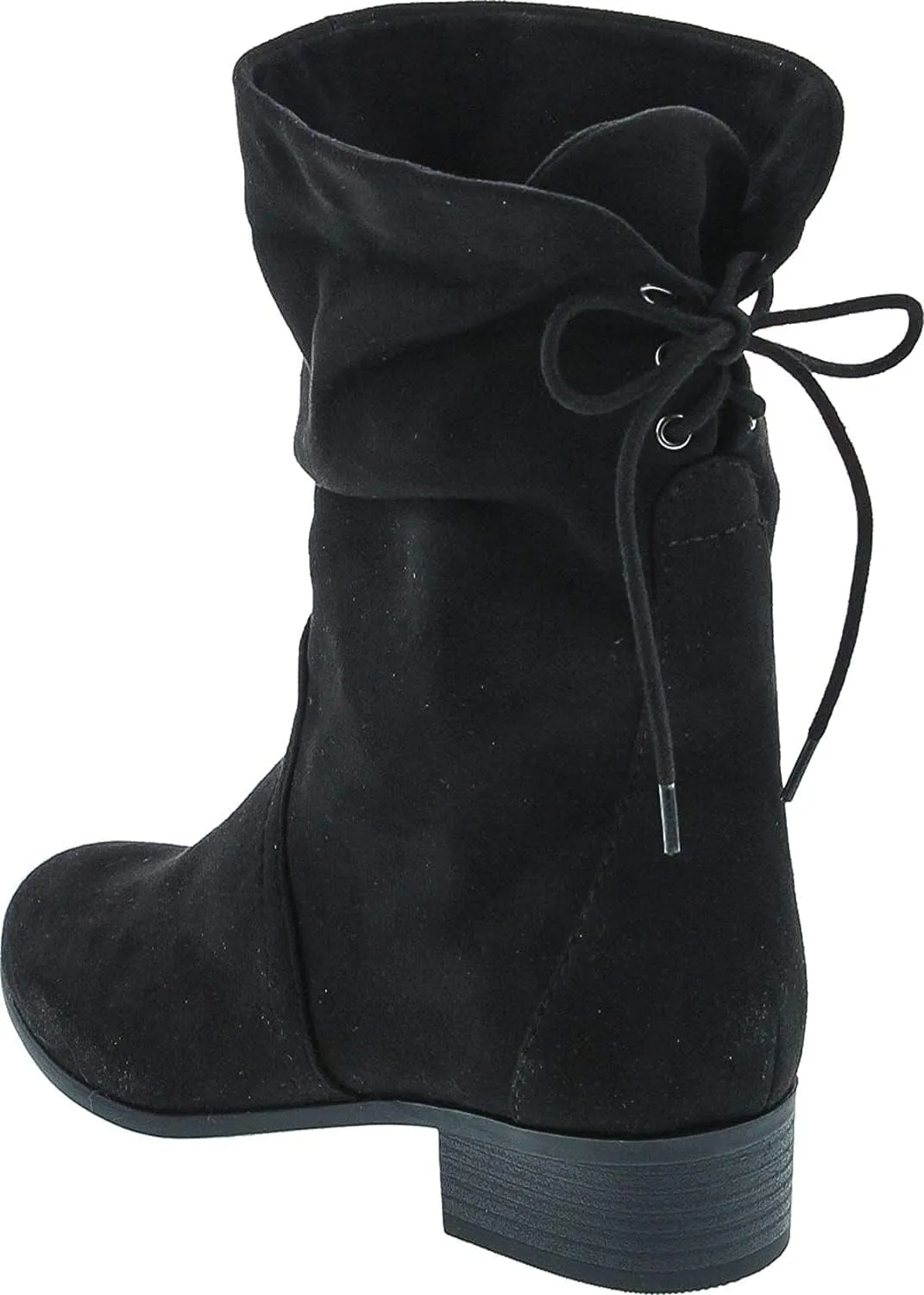 Soda KIMMY ~ Women's High Top Slouchy Ankle Boot Round Toe Foldable Faux Suede