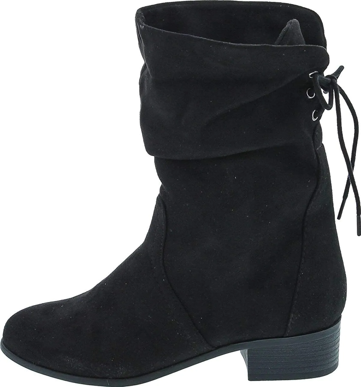 Soda KIMMY ~ Women's High Top Slouchy Ankle Boot Round Toe Foldable Faux Suede