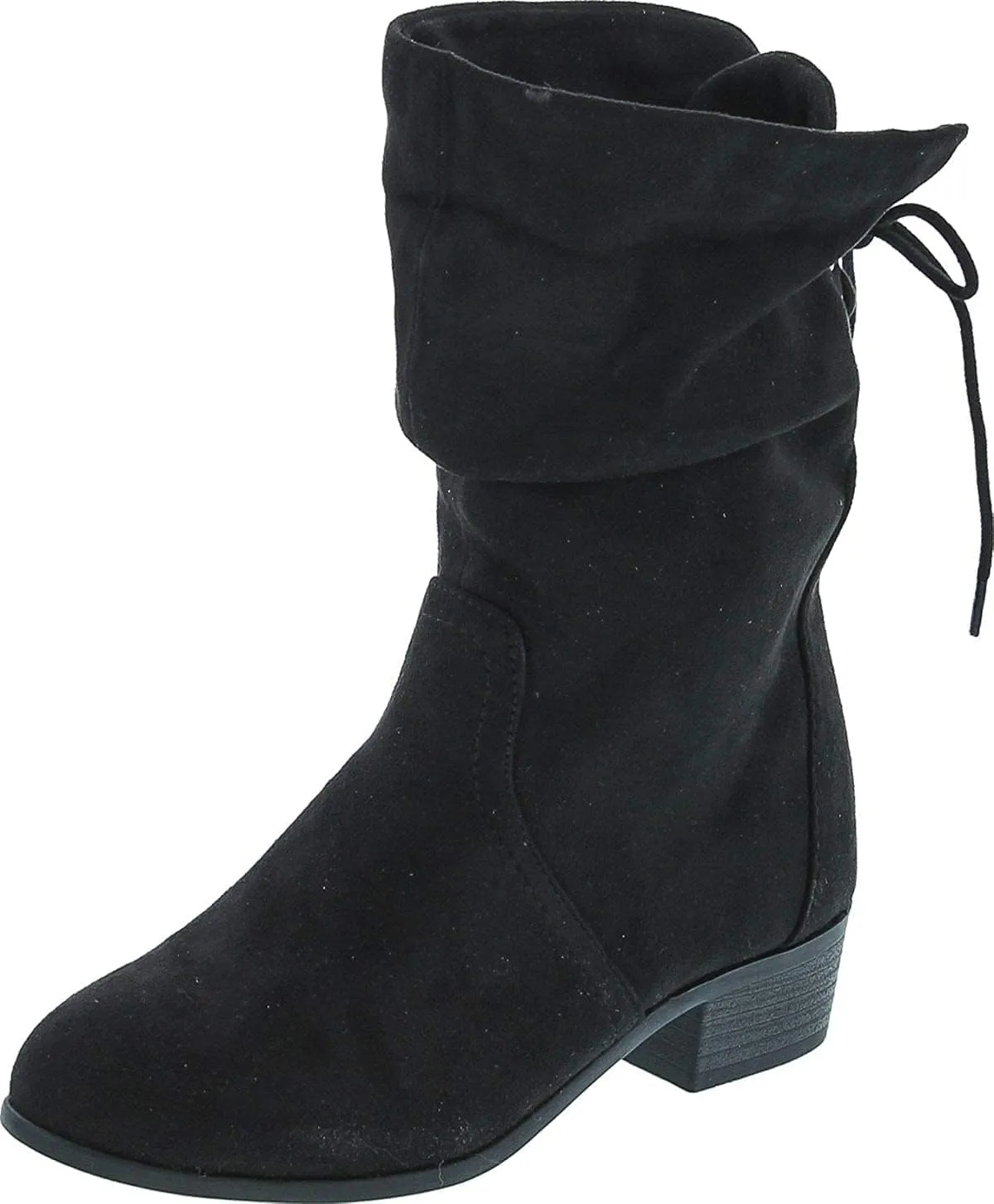 Soda KIMMY ~ Women's High Top Slouchy Ankle Boot Round Toe Foldable Faux Suede