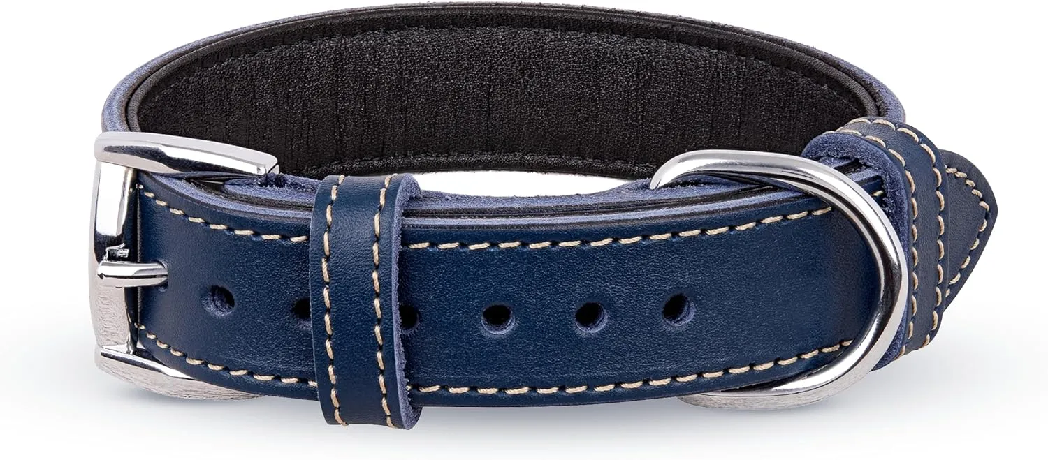 Soft Leather Dog Collar | Dog Collars for Small, Medium and Large Dogs | Durable Heavy Duty Dog Collars