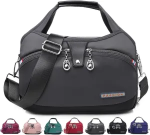 Soft Side Lightweight Underseat Tote Bag - Blaciokamith Multi-pocket Fashion Anti Theft Waterproof Handbag Crossbody
