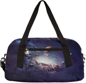 Solar System Planets Kids Duffel Bag for Girls Boys Teens, Planets Oil Painting Dance Bag Overnight Small Duffel Bag Carry On Weekend Sports Gym Travel Bag for School Practice Gymnastics Ballet