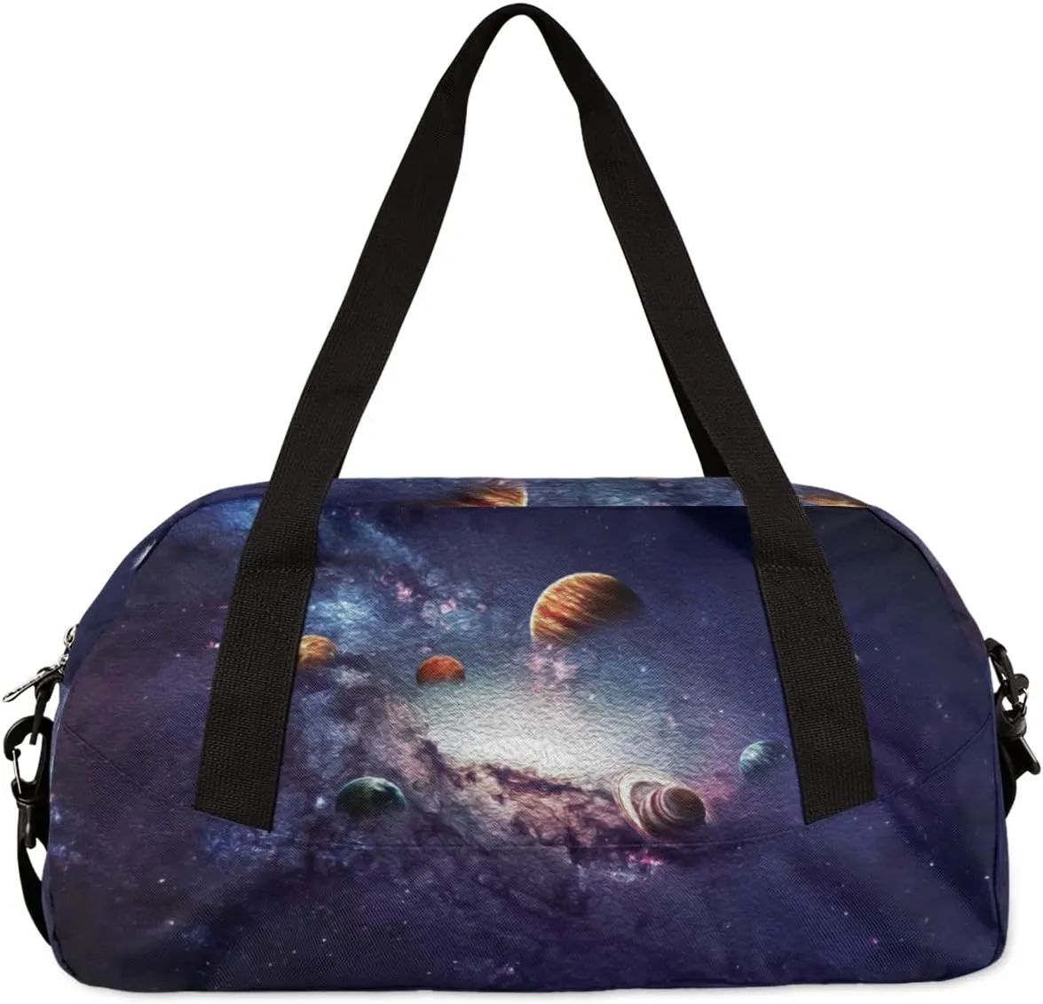 Solar System Planets Kids Duffel Bag for Girls Boys Teens, Planets Oil Painting Dance Bag Overnight Small Duffel Bag Carry On Weekend Sports Gym Travel Bag for School Practice Gymnastics Ballet