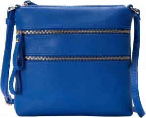 Solene Small Multi Zipper Pocket Crossbody Bag with Adjustable Strap, Lightweight Travel Purse, Daily Small Messenger Pouch