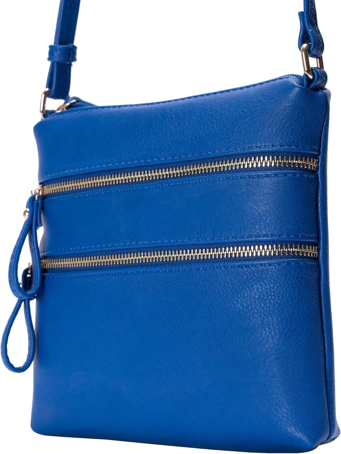 Solene Small Multi Zipper Pocket Crossbody Bag with Adjustable Strap, Lightweight Travel Purse, Daily Small Messenger Pouch