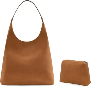 Sorexuber Suede Bag for Women Hobo Bag Soft Shoulder Purse Handle Handbag Large PU Handbag for Everyday Travel Durable Purse