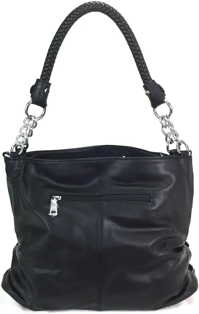 Sparkle Rhinestone Suede Hobo Handbag