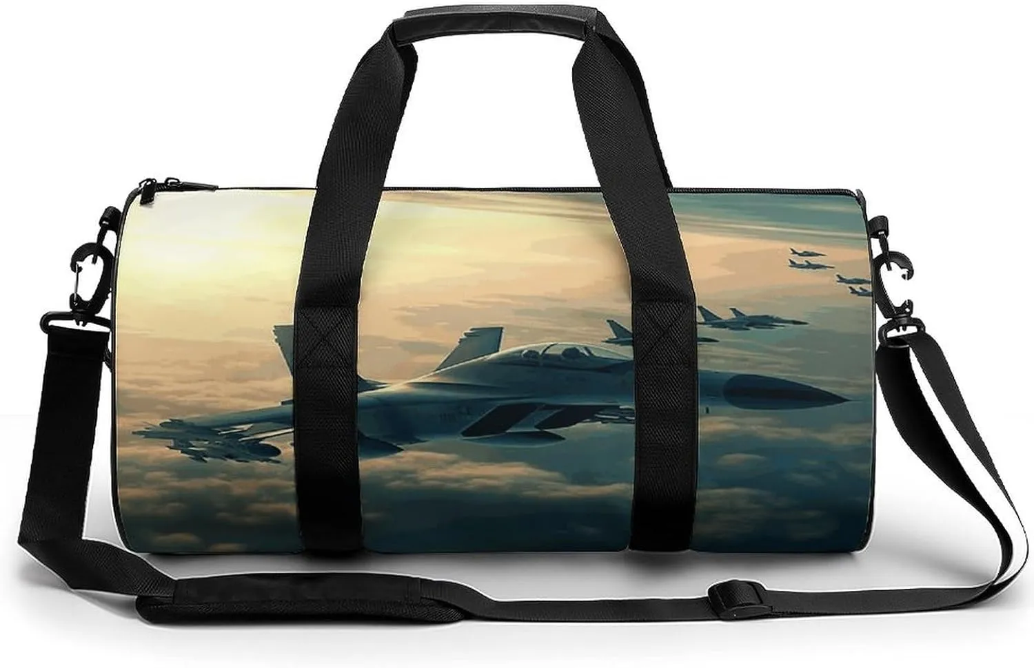 Sport Gym Duffle Travel Bag for Women Men Overnight Weekender Bag with Shoe Compartment,Wet Pocket Aircraft Fighter Jets