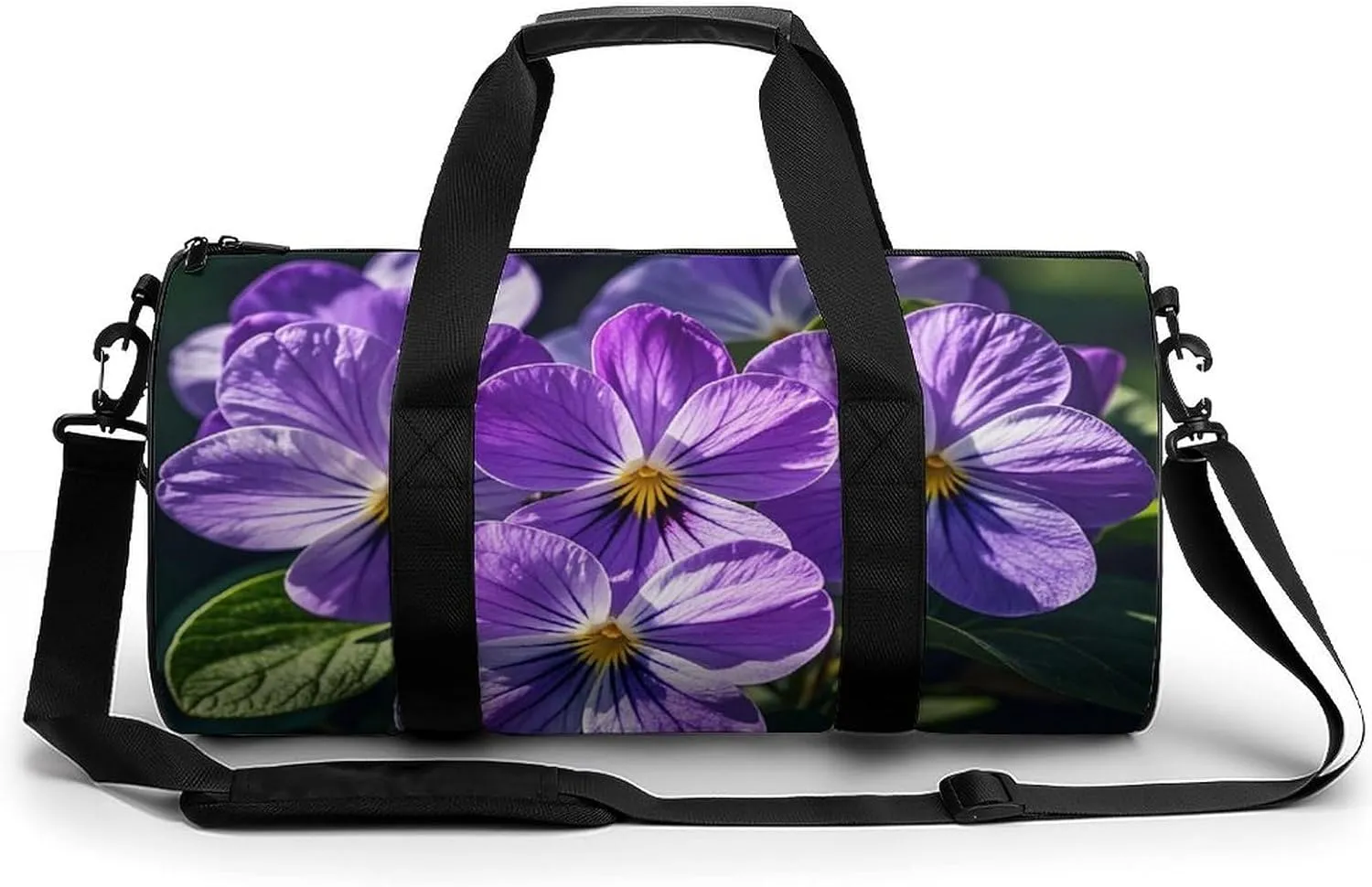 Sport Gym Duffle Travel Bag for Women Men Overnight Weekender Bag with Shoe Compartment,Wet Pocket Violets in Bloom