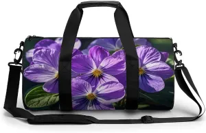 Sport Gym Duffle Travel Bag for Women Men Overnight Weekender Bag with Shoe Compartment,Wet Pocket Violets in Bloom
