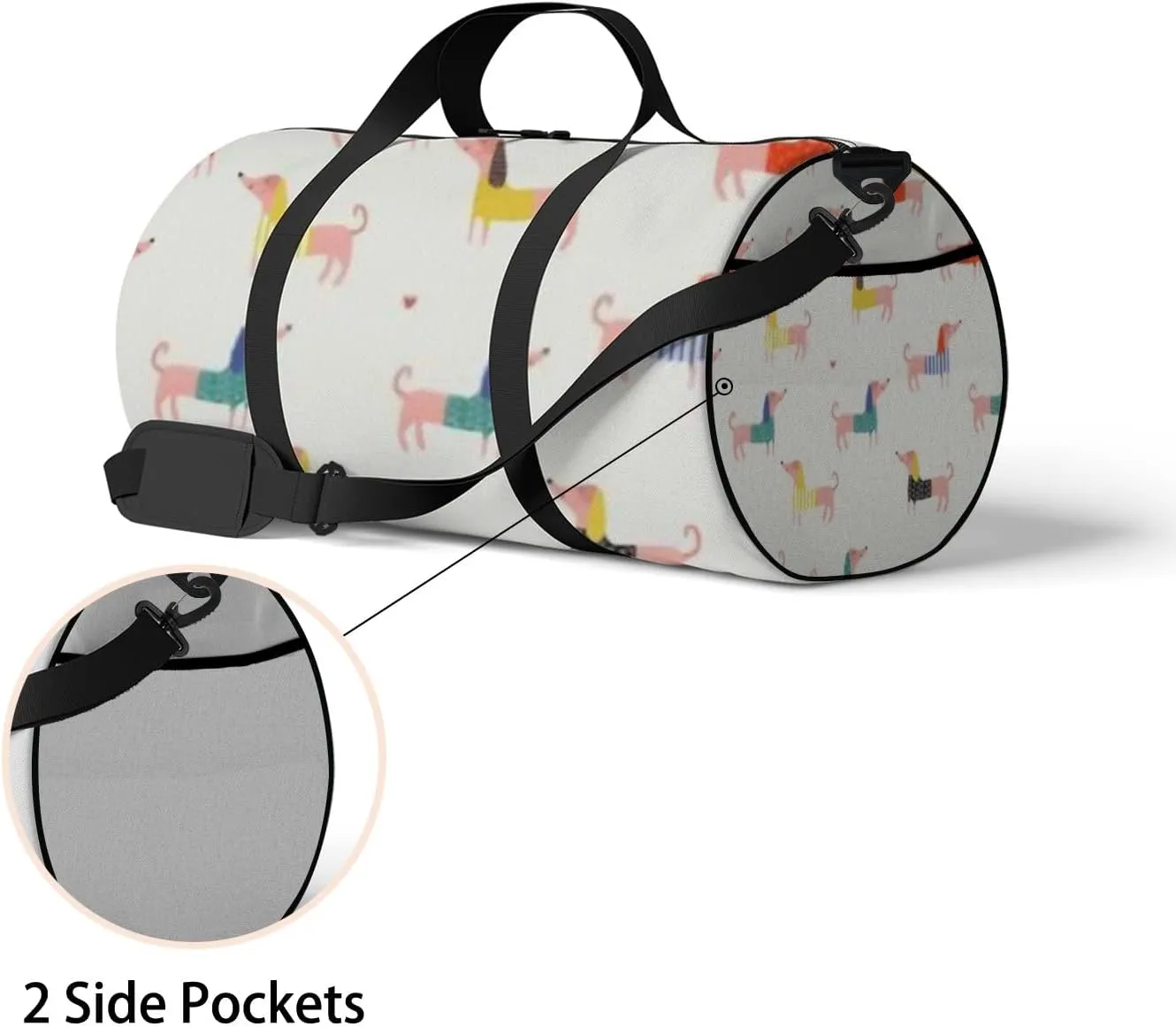 Sports Gym Bag for Women and Men Waterproof Childish Pattern Colorful Duffel Bag Lightweight Carryon Traveling Boarding Gripsack