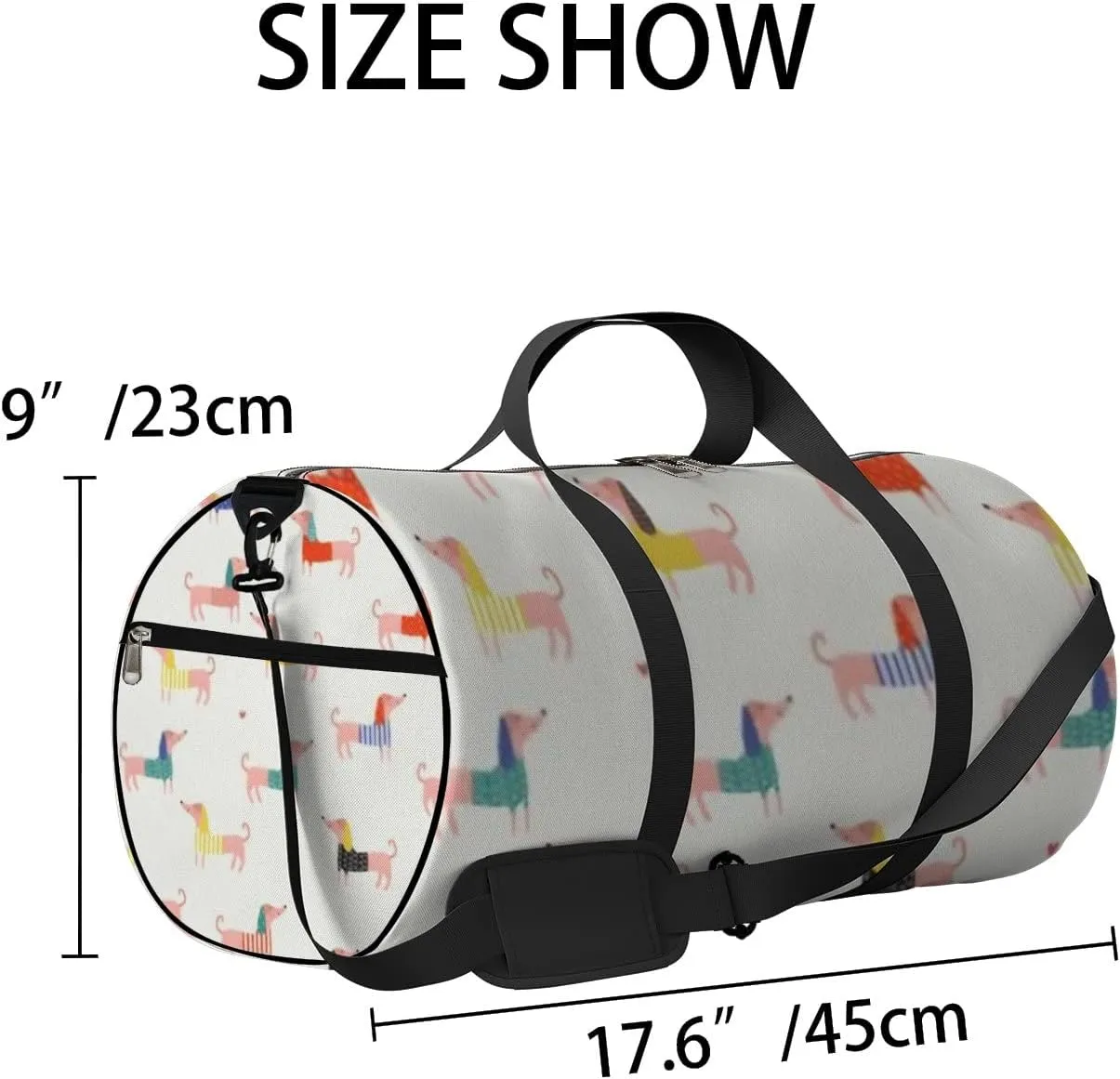 Sports Gym Bag for Women and Men Waterproof Childish Pattern Colorful Duffel Bag Lightweight Carryon Traveling Boarding Gripsack