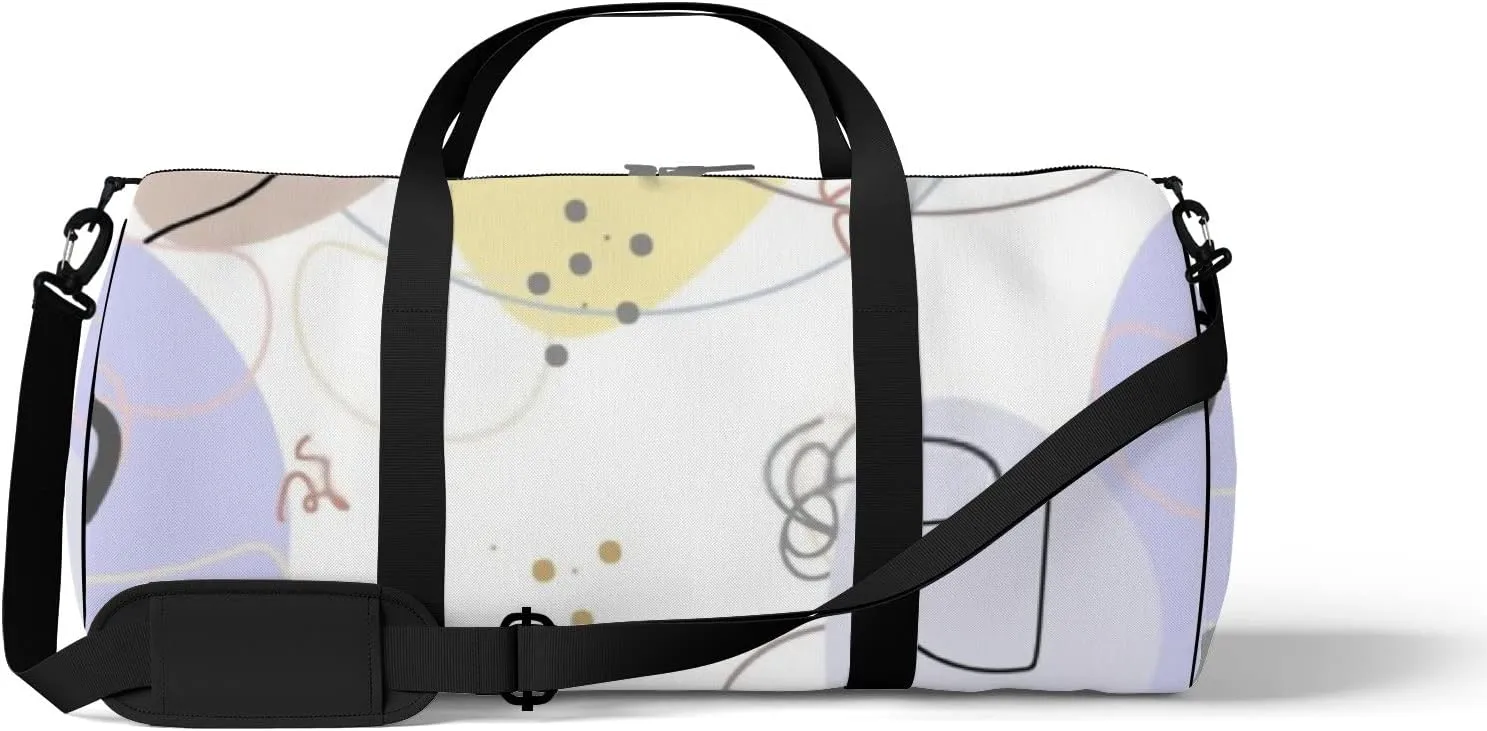 Sports Gym Bag for Women and Men Waterproof Face Line Pattern Abstract Drawing Pattern Duffel Bag Lightweight Carryon Traveling Boarding Gripsack
