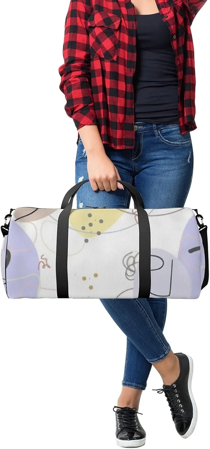 Sports Gym Bag for Women and Men Waterproof Face Line Pattern Abstract Drawing Pattern Duffel Bag Lightweight Carryon Traveling Boarding Gripsack