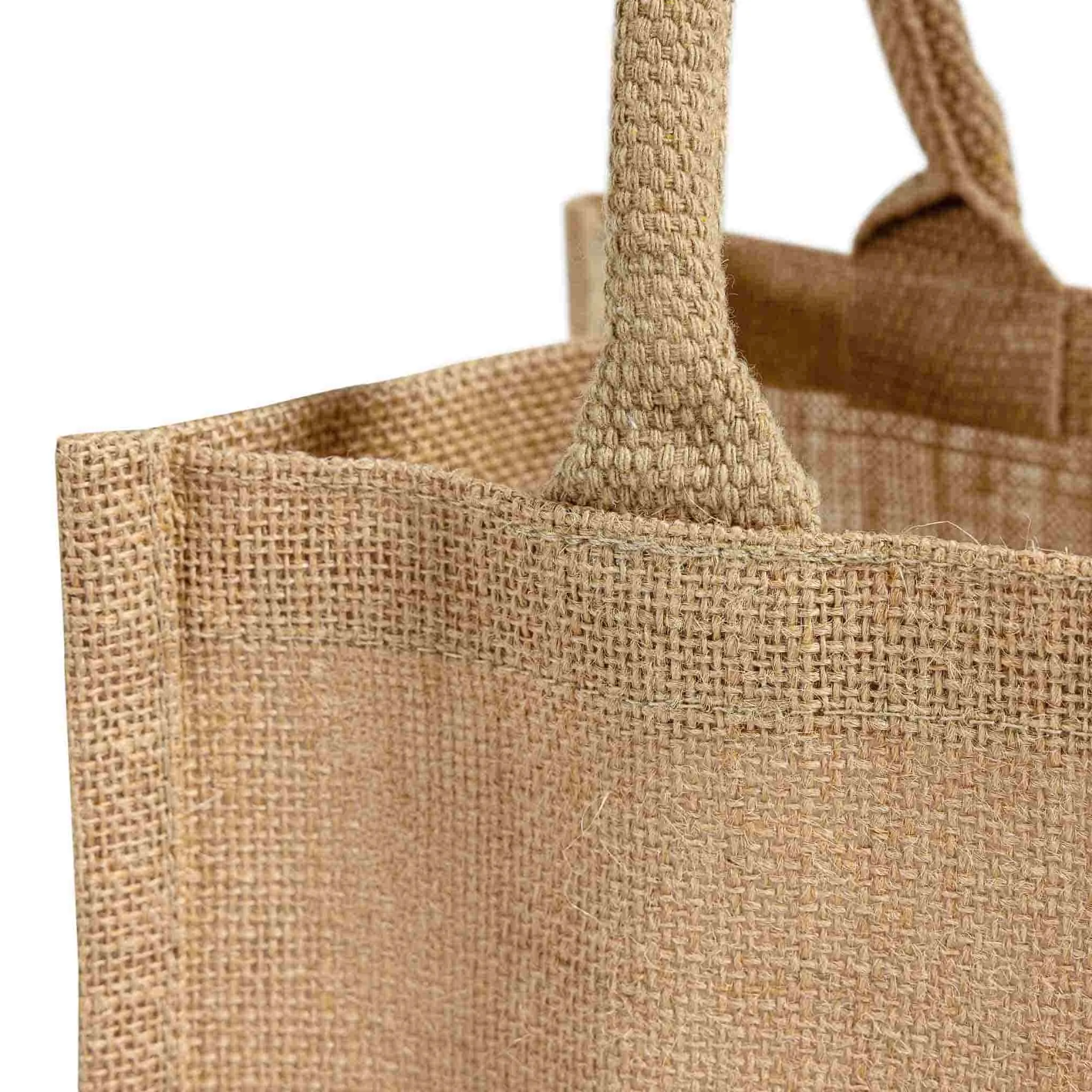 Square Burlap Bags - Wholesale Jute Tote Bags W/ Deep Gusset - TJ888