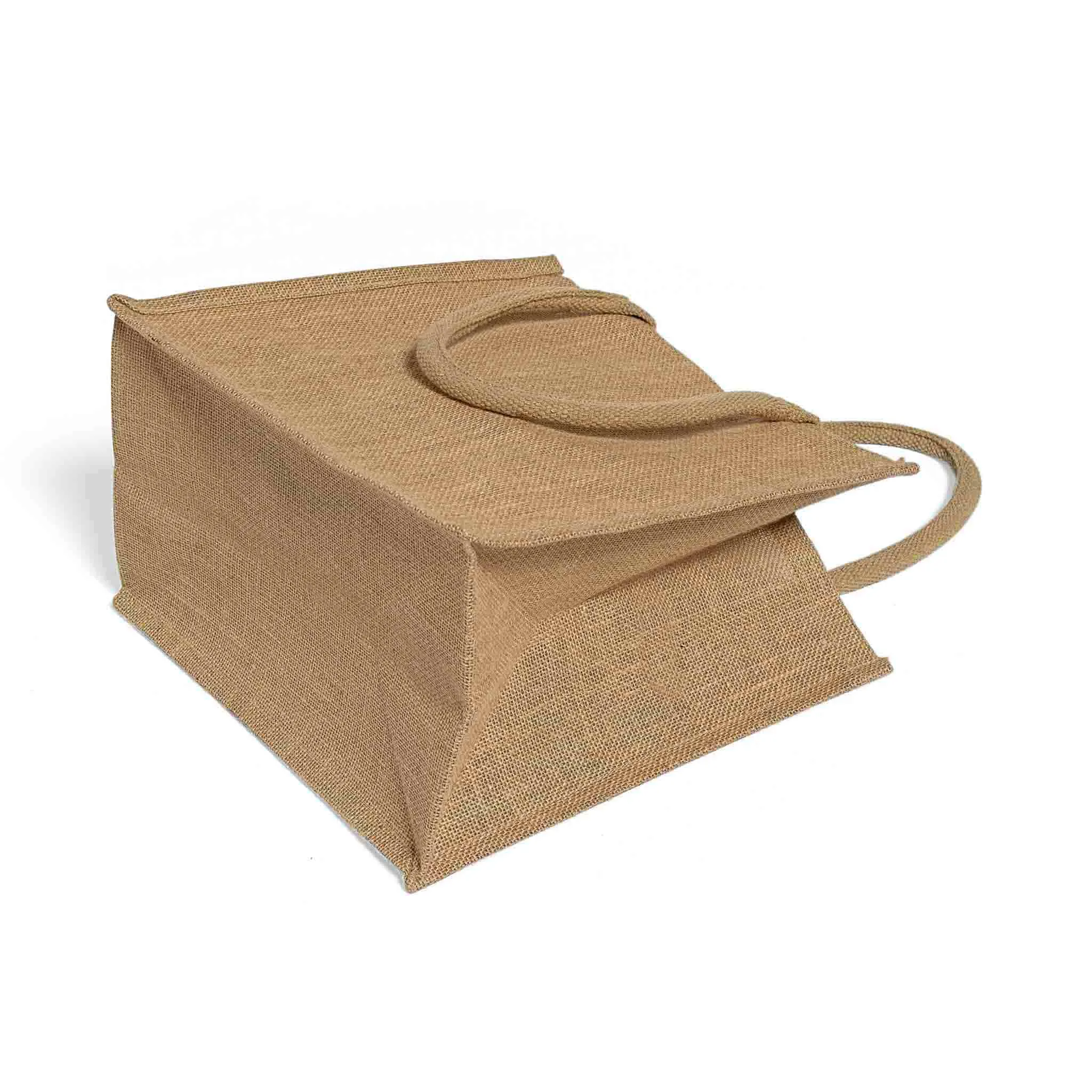 Square Burlap Bags - Wholesale Jute Tote Bags W/ Deep Gusset - TJ888