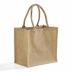 Square Burlap Bags - Wholesale Jute Tote Bags W/ Deep Gusset - TJ888