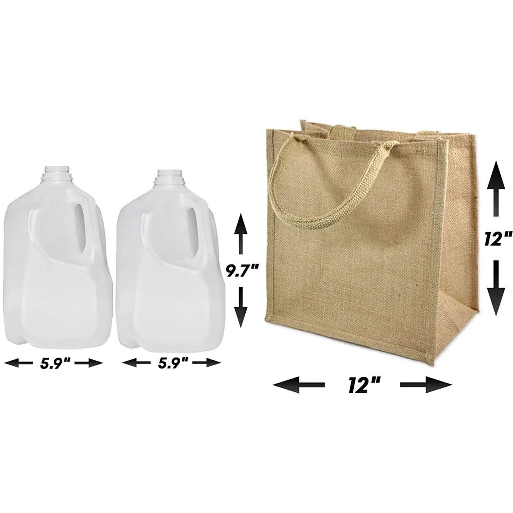 Square Burlap Bags - Wholesale Jute Tote Bags W/ Deep Gusset - TJ888