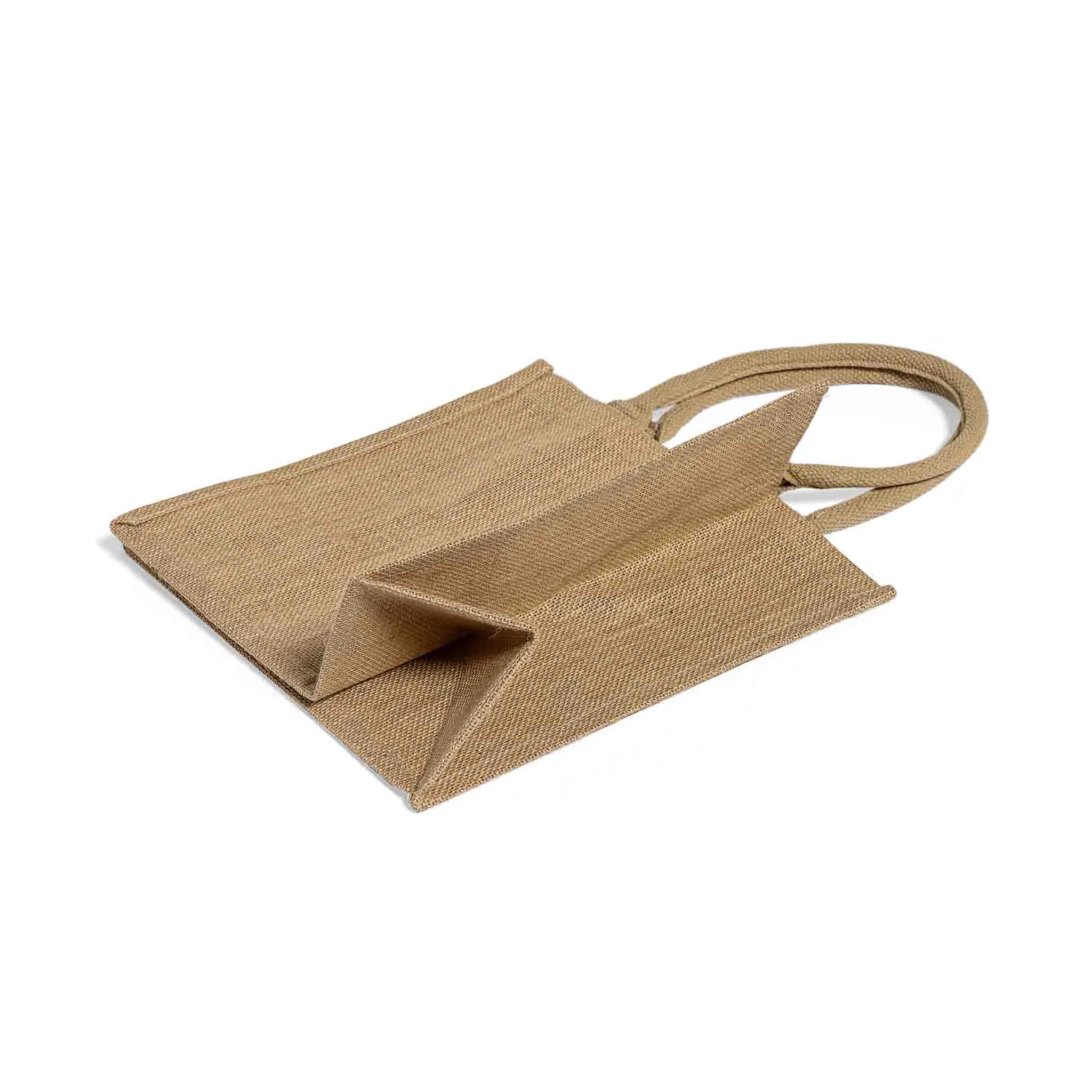 Square Burlap Bags - Wholesale Jute Tote Bags W/ Deep Gusset - TJ888