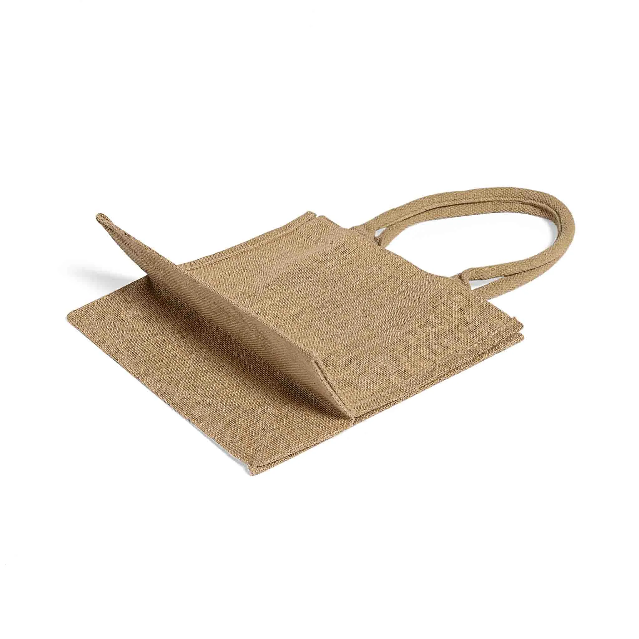 Square Burlap Bags - Wholesale Jute Tote Bags W/ Deep Gusset - TJ888