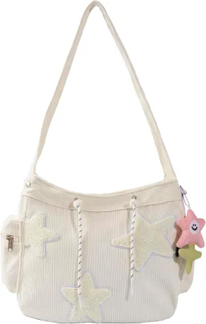 Star Tote Hobo Bag Women Aesthetic Messenger Cute Bag Handbag Large Capacity Tote Shoulder Bag Casual Crossbody