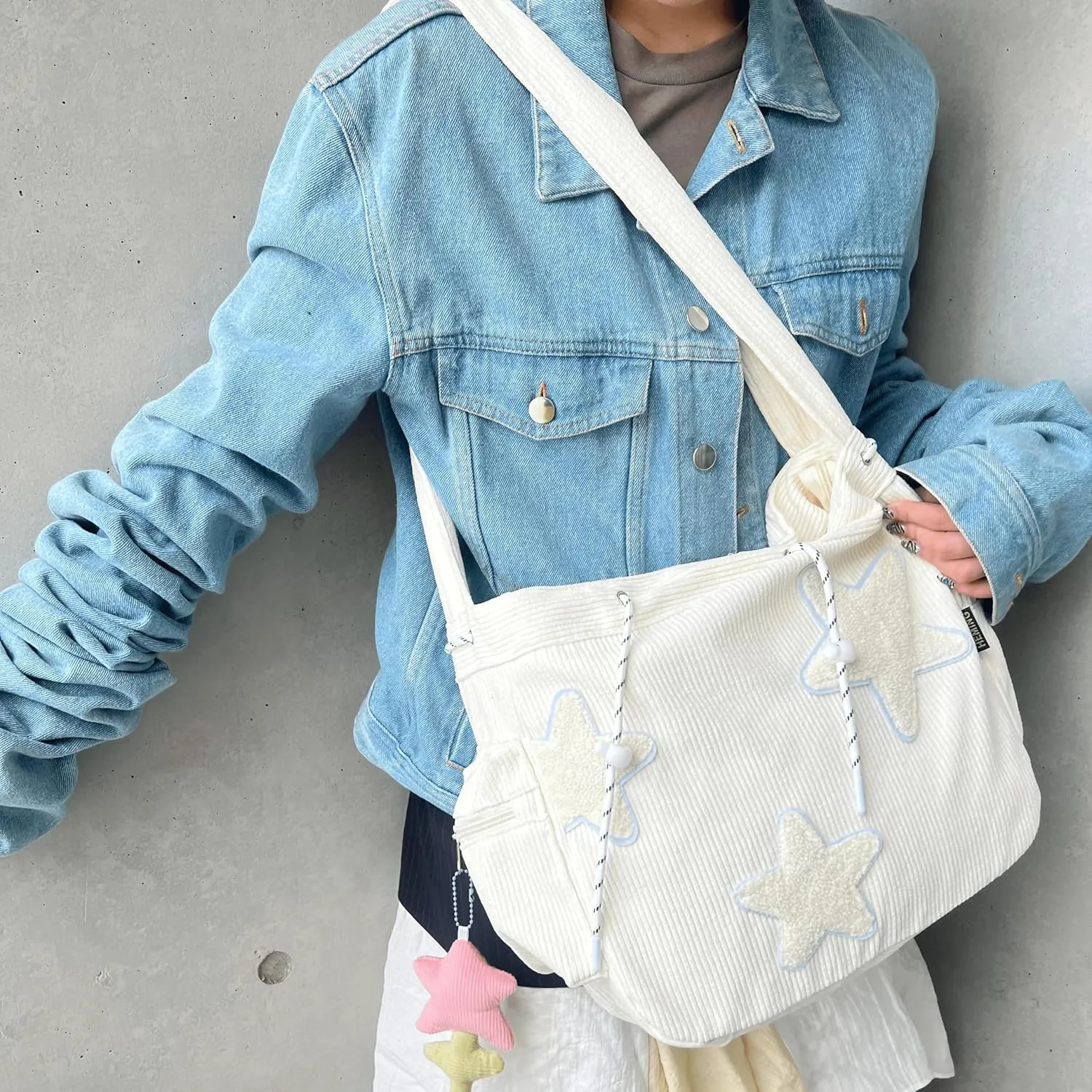 Star Tote Hobo Bag Women Aesthetic Messenger Cute Bag Handbag Large Capacity Tote Shoulder Bag Casual Crossbody